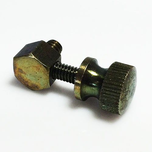 Aged Brass Resonator Thumb Screw & Wall Lug