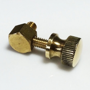 Polished Brass Resonator Thumb Screw & Wall Lug